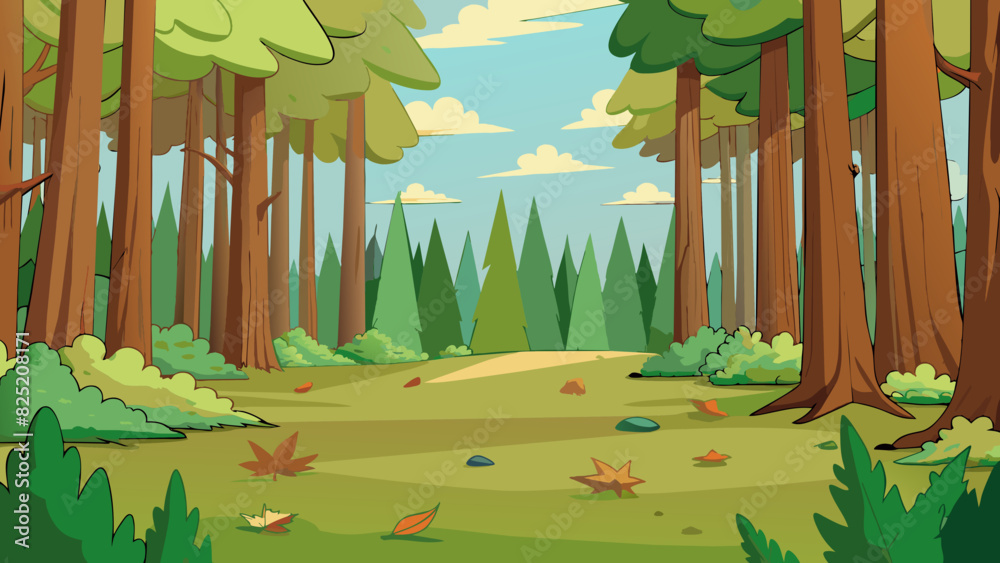 Poster north imagine a dense forest with towering evergreen trees reaching up towards the sky. the air is c