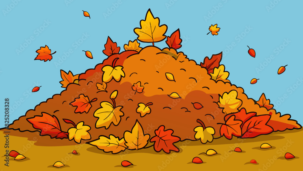 Poster on the forest floor lay a much of fallen leaves ranging in color from vibrant red to deep brown. the