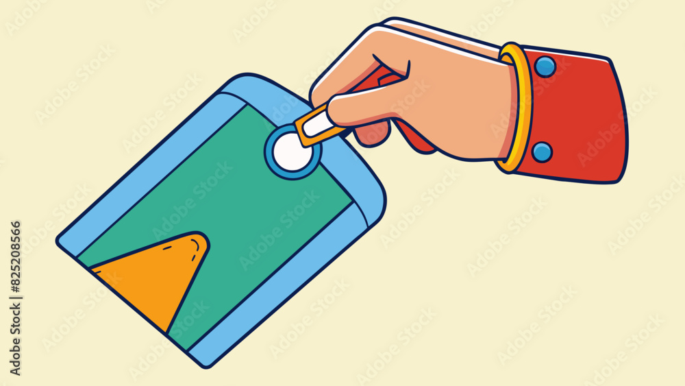 Poster Removing Clothing Tags This action involves carefully snipping or off small labels attached to clothing to avoid scratching or damaging the fabric.. Cartoon Vector.