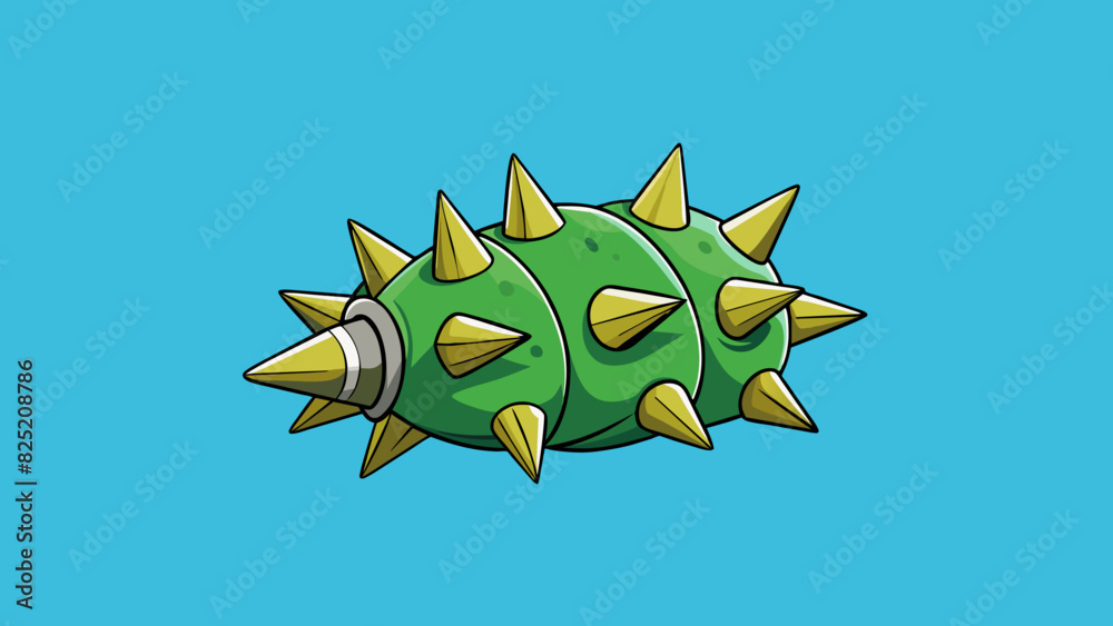 Poster Spiky An object with pointed ends or sharp protrusions. It can be seen on a cactus or a dinosaurs back and gives a sense of danger.. Cartoon Vector.