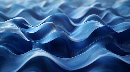 Fototapeta premium Blue Abstract Background with Wavy Shapes