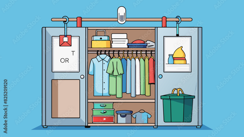 Poster The best way to maintain a clean and organized closet is to regularly go through clothes and donate or discard items that are no longer needed and to. Cartoon Vector.