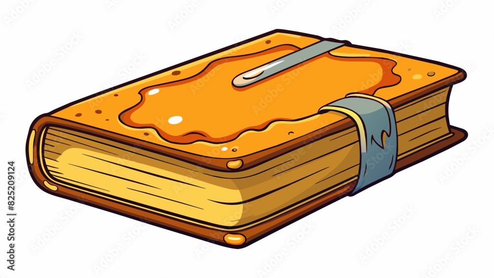 Poster the book was a thick hardcover object with a glossy cover and yellowed pages. it had a strong scent 