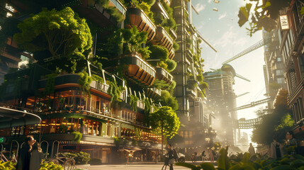 Futuristic Green Cityscape  