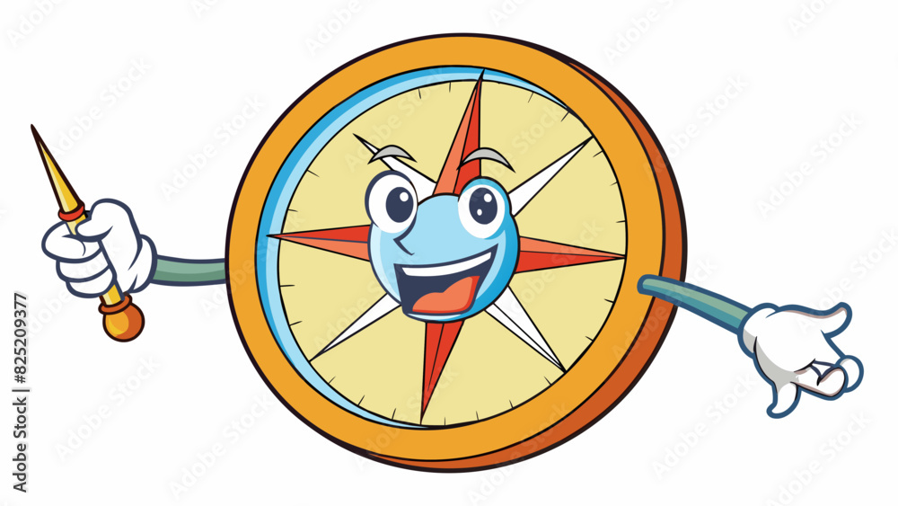 Poster the central point of a compass is the needle always pointing towards magnetic north and guiding trav