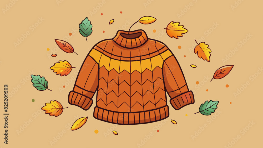 Poster The comforting feeling of a cozy sweater keeping you warm as the leaves change and fall reminding you of the changing of seasons once again.. Cartoon Vector.