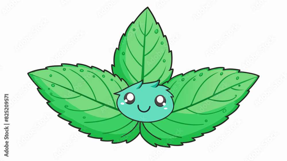 Poster the cooling effect of a mint leaf on the skin providing a refreshing sensation and a slight tingling