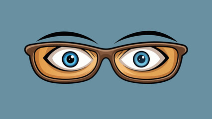 The eye was hidden behind a pair of thick blackrimmed glasses. Its iris was an unassuming shade of hazel but its piercing stare conveyed a sharp. Cartoon Vector.