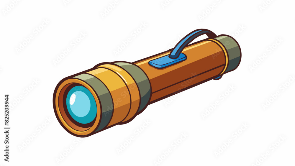 Poster The flashlight function is defined by its ability to provide light in dark environments. The object is small handheld and has a cylindrical shape with. Cartoon Vector.