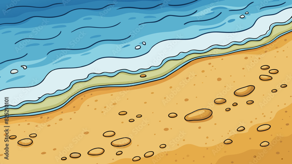 Poster the ground is covered in soft warm sand perfect for a day at the beach. each step leaves behind a fo
