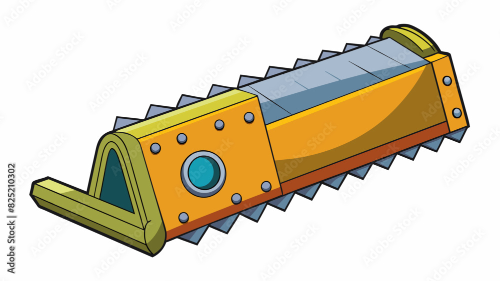 Poster The large heavy object had a sharp edge and was used to through tough materials with ease.. Cartoon Vector.