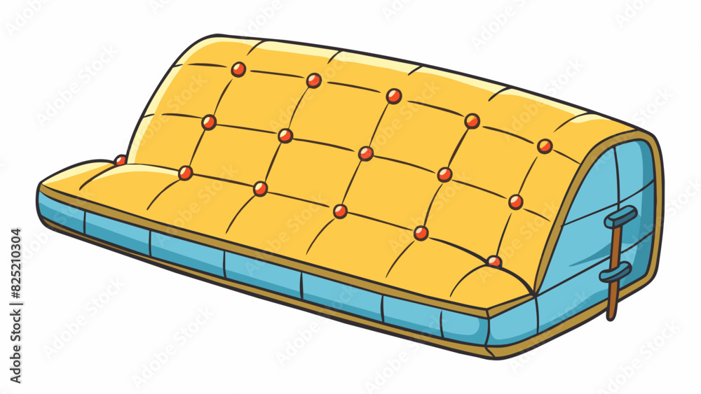 Poster The large rectangular object had a soft cushioned surface and could be adjusted to different angles. It was perfect for comfortably resting your back. Cartoon Vector.