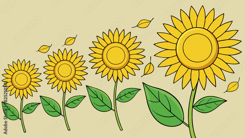 Poster the leaves of a sunflower slowly turning towards the sun each petal delicately moving to catch the w