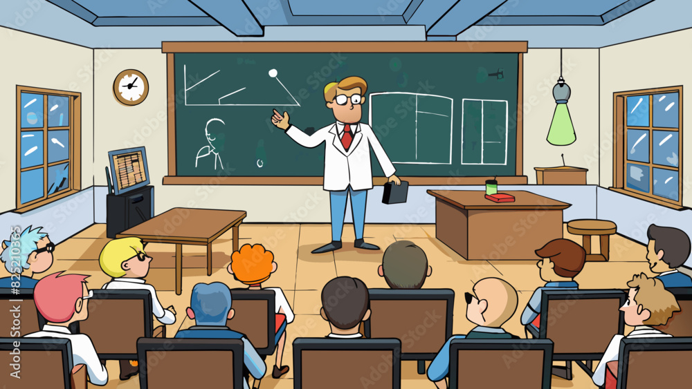 Poster the lecture hall is a cavernous room its walls adorned with posters and diagrams that relate to the 