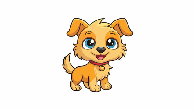 The little puppy although small in size had a big personality and boundless energy.. Cartoon Vector.