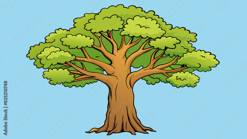 Poster the old oak tree stood tall and proud its long branches reaching towards the sky. its gnarled trunk 