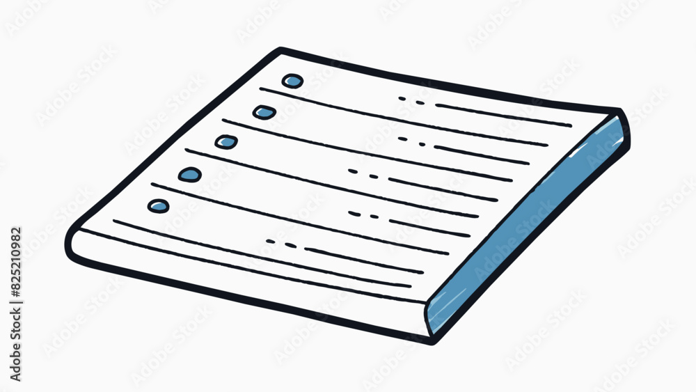 Poster The record was a rectangular piece of paper with lines and spaces printed on it. It had small holes punched along the edges and was used to write down. Cartoon Vector.