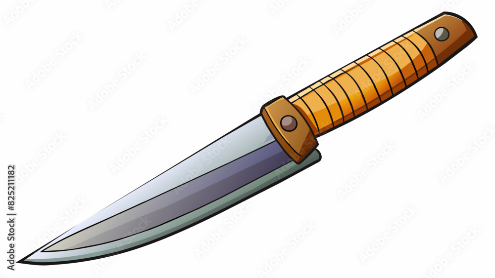 Poster The sharp pointed edges of the knife suggest its purpose for ting and slicing reflecting its sharpness and precision.. Cartoon Vector.