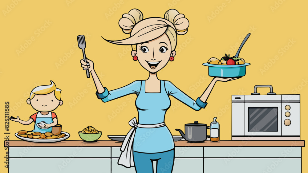 Poster the user is a busy mom in her midthirties with a phone constantly in hand. she is wearing yoga pants