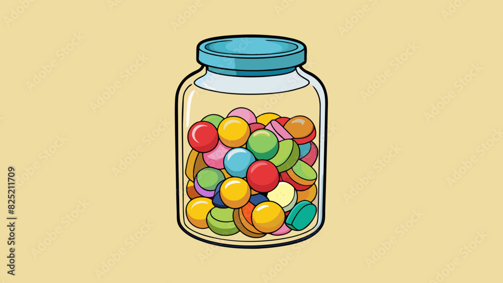 Poster Think of a clear glass jar filled with colorful mixed candies. Each piece may be different in shape size and flavor but when combined they create a. Cartoon Vector.