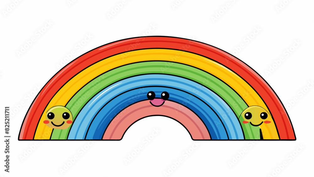 Poster Think of a rainbow with different colors blending together to create a beautiful spectrum. Each color represents a different member of the committee. Cartoon Vector.