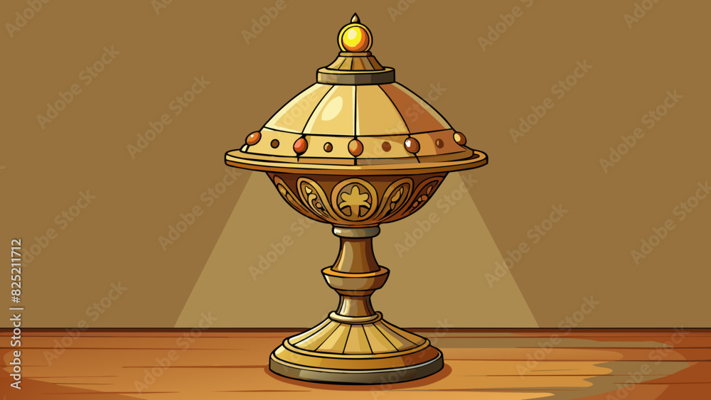 Poster this antique lamp is made of brass with intricate engravings and a shallshaped glass shade on top. w