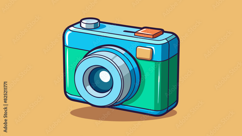 Poster This item is rectangular with a flat smooth surface. It is made of glass and has a transparent appearance. It is used for taking pictures and can. Cartoon Vector.
