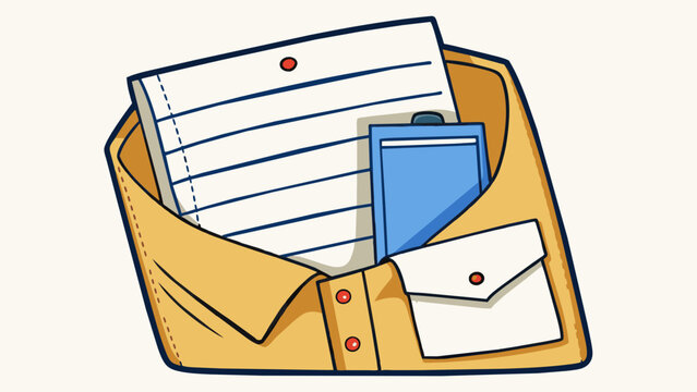 This pass is simply a handwritten note folded in half and tucked into a shirt pocket. The paper is old and slightly yellowed with a few creases and. Cartoon Vector.