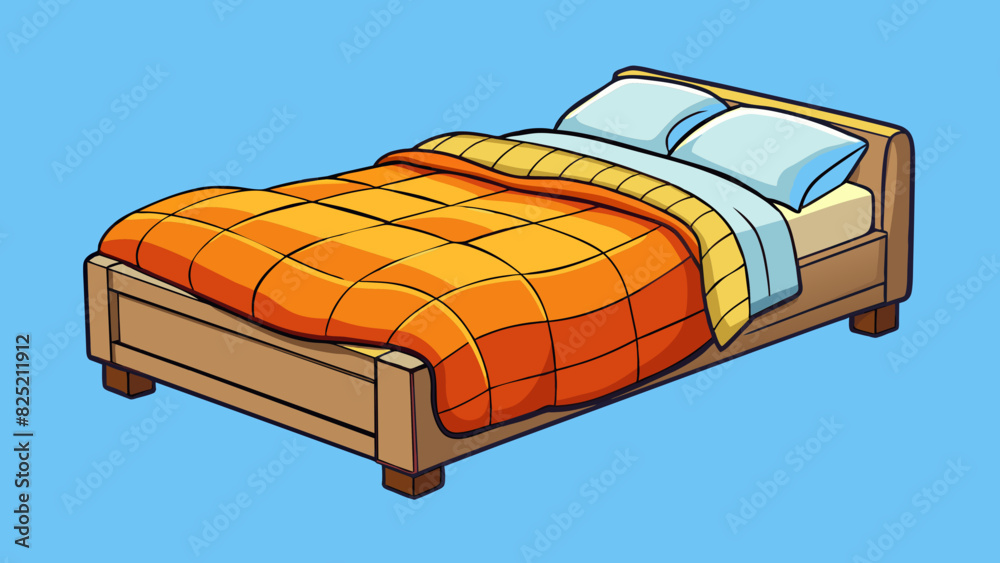 Poster under the covers a cozy bed with thick blankets tucked all the way under the mattress hiding the sle