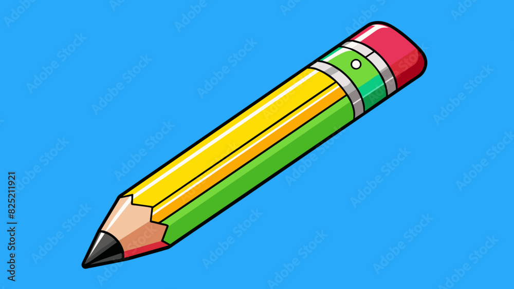 Aufkleber two wooden pencils both pencils have a long slender body with a sharp tip at one end and a pink eras
