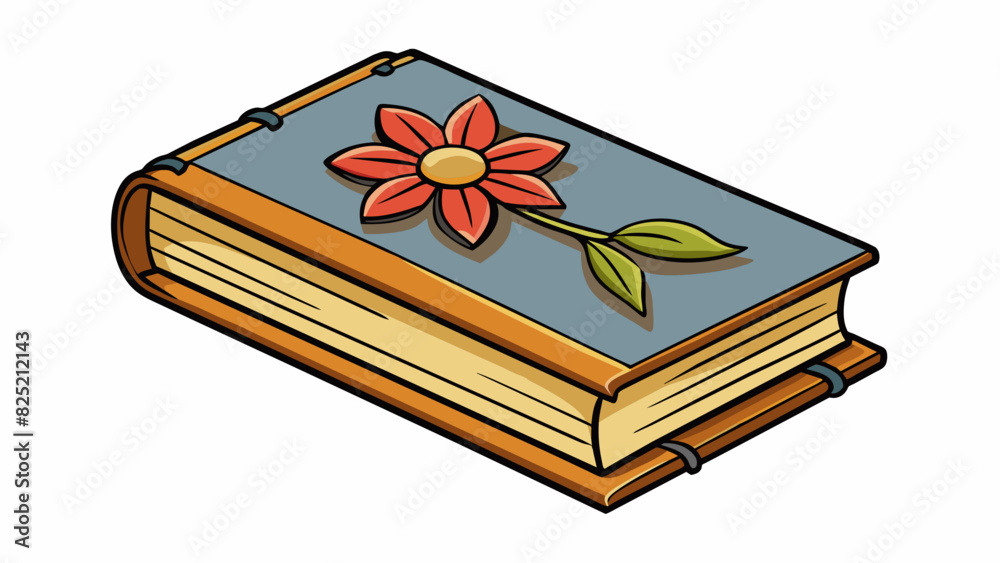 Poster within the pages of the old book a pressed flower was carefully preserved as a bookmark. the fragile