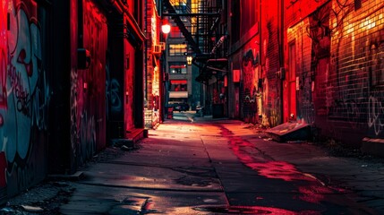 Dark and mysterious alley in a japanese city