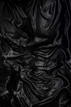 Elegant Black Silk Naked Wet Texture