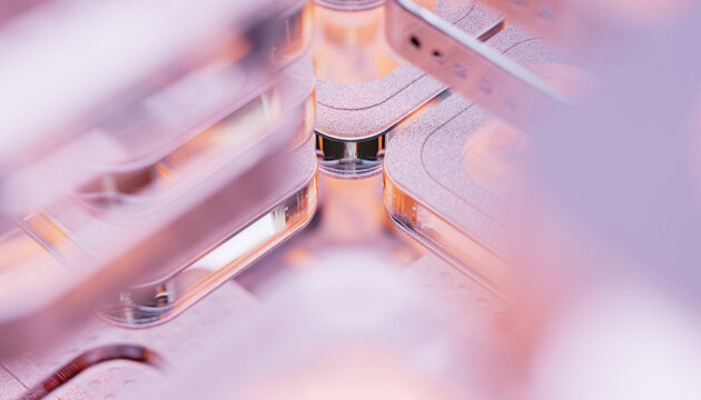 Abstract high-tech background with metal square blocks