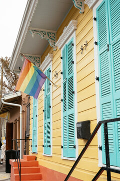 Colorful House and Pride Flag Treme Neighborhood New Orleans