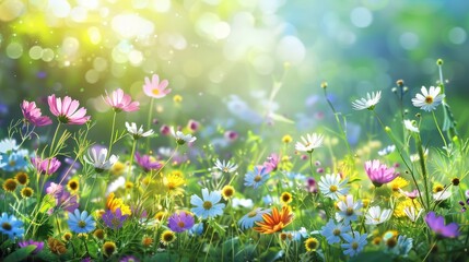 Fototapeta premium Blooms Dancing Among the Grass