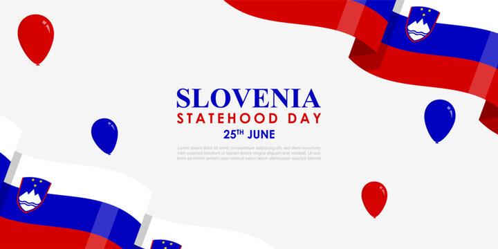 Vector illustration of Slovenia Statehood Day social media feed template