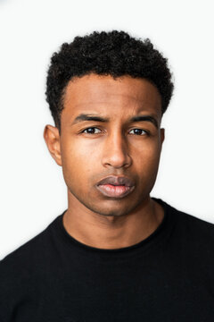 Relaxed Man with Serious Expression