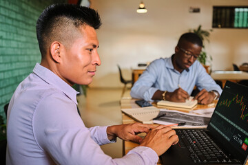 Person happy about stock market results