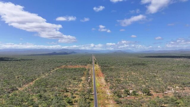 Aerial footage of Desailly Range Near Mt Carbine Queensland Australia