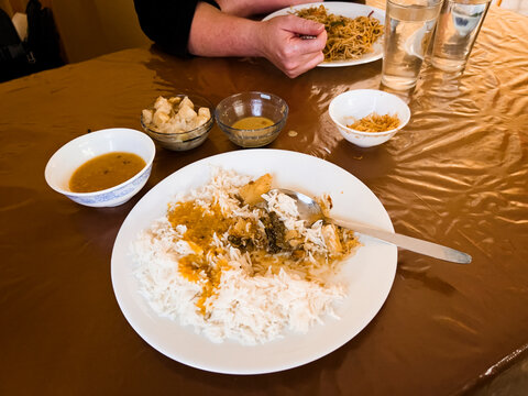 Simple vegetarian thali