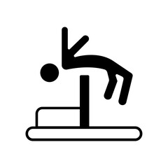 high jump icon. black fill icon