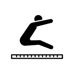 long jump icon. black fill icon