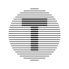 Letter T Logo Icon with Rounded Line Pattern