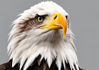 Obraz premium Adult American bald eagle isolated on a white background, flying bald eagle isolated, isolated flying eagle.