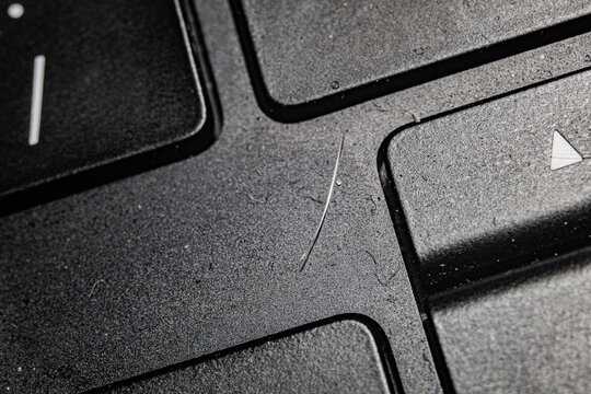 Dirty Laptop Keyboard Covered In Dust And Hair