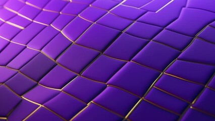 Stylish violet and gold wave square pattern background with gold stripes. Ideal for elegant invitations, luxury branding, and high-end design projects.