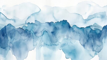 Watercolor illustration of an abstract teal wash, featuring various shades and gradients with a fluid, organic composition.