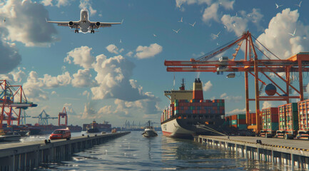 Ports and transportation of goods in various forms, generative ai