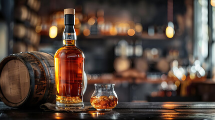 Classic Scotch Whisky Bottle and Glass Set